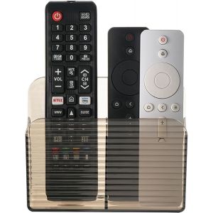 WHIY-Support Mural Adhésif Pour Télécommande Tv,Côté Lit,Panier De Rangement (Pour 2 Ou 4 Télécommandes,Marron Clair,Quantité 1) - Neuf