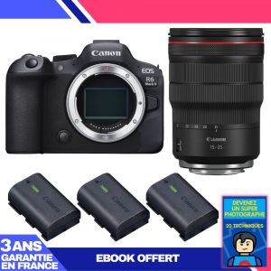 Boitier Canon EOS R6 Mark II + RF 15-35mm f/2.8 L IS USM + 3 Canon LP-E6NH + Ebook 'Devenez Un Super Photographe - Neuf