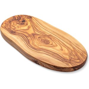 Planche À Découper En Bois D'olivier - Coupe Naturelle - Planche À Fromage - Planche À Pain - Planche À Petit-Déjeuner (30-32 Cm) - Neuf