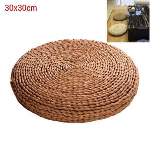 Coussin M&eacute;ditation Paille Rond - Tapis Sol Soie Rembourr&eacute; - Yoga Et Relaxation - Neuf