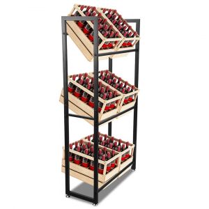 2x &Eacute;tag&egrave;re &agrave; caisses de boissons Rack &agrave; boissons M&eacute;tal pour Caisses Support bouteilles 71x30x140cm - Neuf