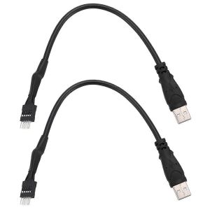 2Pcs 20cm 9 broches mâle vers USB externe Un câble de carte mère PC mâle - Neuf