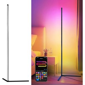 Ulteronixshop-Lampadaire Led Rgb Sur Pied 150cm &iquest; Lampe D&iquest;Angle Dimmable Avec T&eacute;l&eacute;commande, Smart App Contr&ocirc;le Compatible Alexa, &Eacute;clairage Ambiance Couleur Pour Salon, Chambre Ou Espace Gaming - Neuf