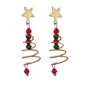 Ensemble De Bracelets Pour Couples, Boucles D'oreilles Sapin De No&euml;l Dor&eacute;es, Boucles D'oreilles Puces C?ur Pour Le Nouvel An, Bijoux Fantaisie &Agrave; Offrir - Neuf