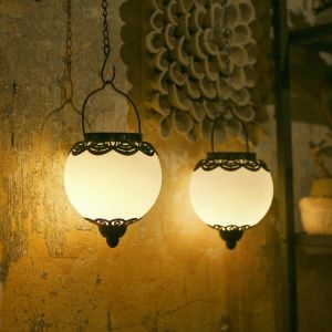 Lot De 2 Lanternes Solaires D'ext&eacute;rieur Ip65 &Eacute;tanches - Lanternes Solaires Pour L'ext&eacute;rieur - Avec Piquet De Terre - Lampes Solaires Led En M&eacute;tal Pour L'ext&eacute;rieur - D&eacute;coration De Boule - - Neuf