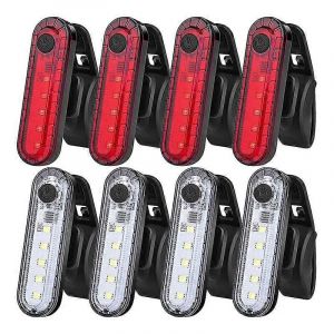 8pack Feu Arrière De Vélo Led Rechargeable Usb,Pour Le Cyclisme Sur Route - Neuf