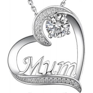 Collier Maman Pour Maman 925 Argent Sterling Amour Coeur Pendentif Pierres De Naissance Bijoux Cadeaux Fête Des Mères - Neuf