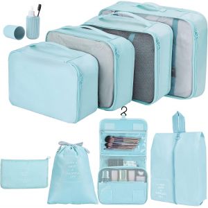 Organisateur Val , 9 Voyage Accessoires, Rangement Val Portable Pour &Eacute;conom R De L'Espace, Ensemble De Voyage Pour Ranger Vos Sous - V&ecirc;tements, Chaussures, Cosm&eacute;tiques - Neuf