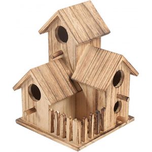 Mangeoire à oiseaux d'extérieur à suspendre pour jardin, distributeur d'oiseaux sauvages pour maison, nichoir en bois pour mésanges, nichoir d'extérieur - Neuf