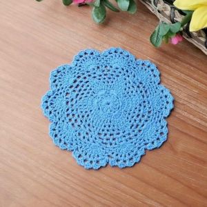 Sjzg-Lot De 2 Sets De Table Brodés - 20 Cm - Vintage - En Coton - Fait À La Main - Pour La Décoration De Cuisine Et De Salle À Manger - Gris Bleu - Neuf