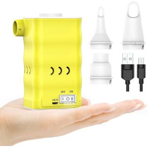 Chenquansarl-Pompe &Agrave; Air &Eacute;lectrique, Batterie Rechargeable 6000mah Gonfleur Matelas Gonflable Avec 3 Buses D'air Pour Bateau Gonflable,Matelas Pneumatique,Pataugeoire,Anneau De Natation - Neuf