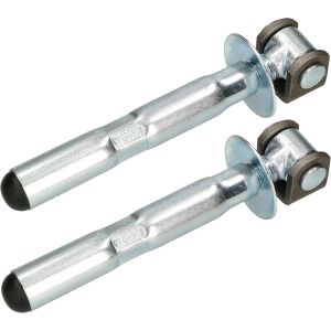 Lot de 2 charni&egrave;res de portail r&eacute;glables avec ancrage + rosace Id&eacute;al pour charges lourdes chevilles chimiques galvanis&eacute;es M16 / &Oslash; 21 mm - Neuf