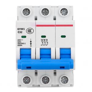 Disjoncteur miniature tripolaire GYM1-DZ47S, longue duree de vie, IP20, Ue 400 VCA 32 A - Neuf