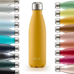Bouteille Isotherme Charles- Gourde 500ml - Gourde Inox Sans Bpa Froid&chaud- Thermos Isotherme En Métal- Bouteille D'eau- Thermo- Bouteille Isotherme 500ml - Jaune Moutarde - Neuf
