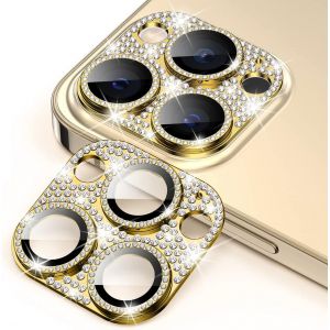 Kal-Caméra Protecteur Compatible Avec Iphone 14 Pro/Iphone 14 Pro Max, Ultra Hd 9h Dureté Anti Rayures Verre Trempé Diamant Caméra Coque Cover Pour Iphone 14 Pro/Iphone 14 Pro Max -Or - Neuf