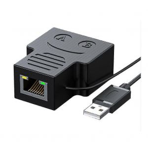 R&eacute;partiteur Ethernet 1 &agrave; 2 Rj45 Adaptateur r&eacute;seau Internet en m&ecirc;me temps,usb vers double femelle Rj45 Po - Neuf