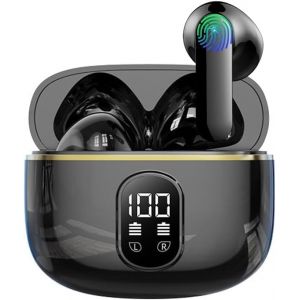 KALANKA-&Eacute;couteurs Bluetooth sans fil, &eacute;couteurs intra-auriculaires Bluetooth 5.4 avec annulation du bruit, micro HD, 56h de lecture, casque sans fil HiFi, IPX8 &eacute;tanche, &eacute;couteurs pour iOS/Android - Neuf