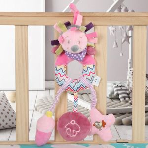 Lit bebe, poussette, jouet educatif en peluche (herisson rose) - Neuf