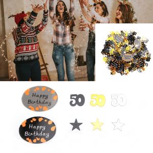 Confettis de table pour fete d'anniversaire, accessoires de decoration de vetements a faire soi-meme (600 confettis pour fete d'anniversaire de 20 ans, 12 cartes en papier d'anniversaire de 500 g) - Neuf