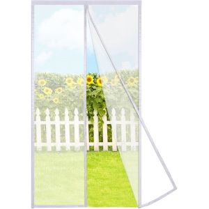 Moustiquaire Fenetre Magnetique 90x90cm,Blanc-Maille Rideau Moustiquaire Aimantée pour Porte Fenetre,Anti-moustiques,avec Bande Adhésive - Neuf