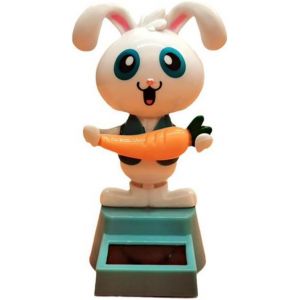 Sansh-Figurine Solaire Qui Bouge Pour Voiture, Solaire Dansant Lapin Jouet De Danse À Énergie Solaire Décoration De Tableau De Bord De Voiture Pour Voiture, Bureau, Maison - Neuf