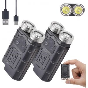 Hljhj-Lot De 2 Mini Porte-Clés Led 1000 Lumens Usb-C Rechargeables Avec Aimant Compact Edc Lampe De Poche Pour Camping, Urgence, Travail - Neuf