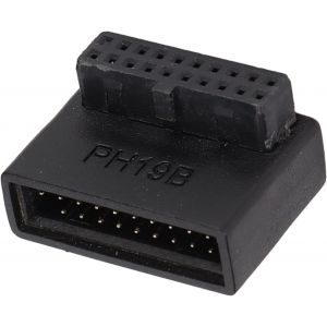 KALANKA-Adaptateur USB 3.0 à Angle Droit, Adaptateur Secteur USB 3.0 19/20 Broches coudé à 90 Degrés pour Carte Mère de Bureau (Moulure intégrale PH19B) - Neuf