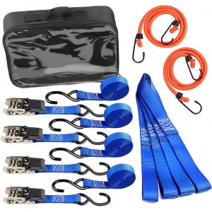 4 Pcs 25Mm Sangle À Cliquet Sangle D'Arrimage - Capacité De Charge De 250Kg - Résistance À La Rupture De 680 Kg - Neuf