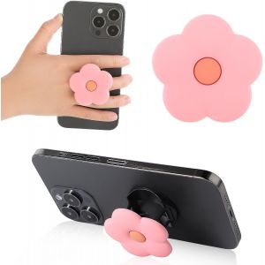 KAL-Daisy Flower Support De T&eacute;l&eacute;phone Pliable Et Extensible En Silicone Pour T&eacute;l&eacute;phone Portable 2D Rose - Neuf