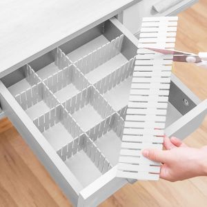 Lot de 16 Organisateur S&eacute;parateurs de Tiroir R&eacute;glables-Syst&egrave;me de Rangement-Blanc-R&eacute;glable-Pour Armoire,Sous-v&ecirc;tements,Chaussettes,Bricolage - Neuf