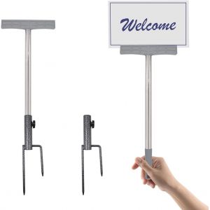 Nouvelhorizonstore-2 Pi&iquest;&iquest;Ces Piquets De Signalisation Pour Panneaux, Yard Signs Support Panneaux De Jardin Avec Piquet En M&iquest;&iquest;Tal Rod Stakes Pour Jardin Cour Pelouse - Neuf