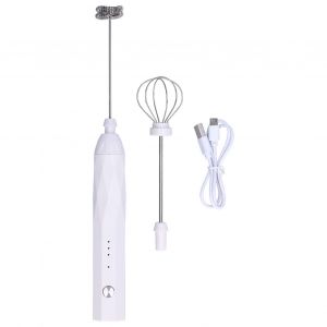 Hjlian Mousseur A Main 3 Niveaux Reglable, Chargement Usb, Melangeur A Cafe Professionnel A Faible Bruit Pour La Maison, Les Cafes Et Les Restaurants, Blanc - Neuf