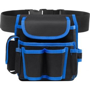 Outils professionnels, sac ceinture porte-outils réglable, pochette pour sac à outils, ceinture porte-outils pour électricien, ceinture porte-outils pour charpentier bricoleur (bleu) - Neuf