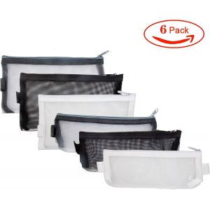 ChenQuanSarl-Trousses 6 Pi&egrave;ces Sac Cosm&eacute;tique Multi-Fonction Mesh Carte Paquet Cl&eacute; Sac T&eacute;l&eacute;phone Portable Sac Lavage Sac Tissu Fermeture &Eacute;clair Pi&egrave;ce Bourse Sac De Rangement Cosm&eacute;tique - Neuf