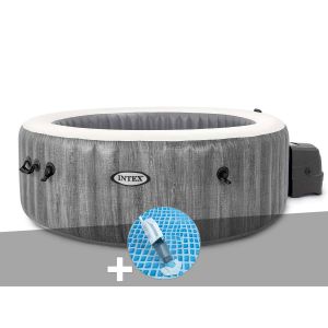 Kit spa gonflable Intex PureSpa Baltik rond Bulles 4 places + Aspirateur - Neuf