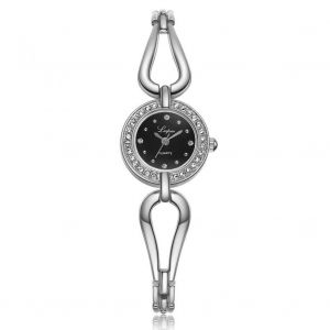 Lvpai Femmes Mode Simple Quartz Analogique Montre Cadran Rond Montre-Bracelet (Argent + Noir) - Neuf