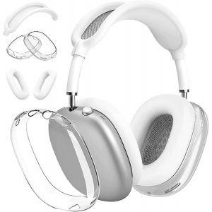 LORANKA-Coque souple compatible avec les &eacute;couteurs AirPods Max, coque transparente anti-rayures en TPU pour oreilles, accessoires de protection, couvre-bandeau anti-poussi&egrave;re - Neuf