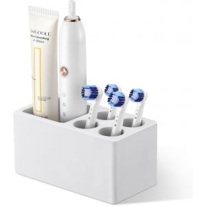 Kalanka-Porte-Brosses &Agrave; Dents, 5 Fentes Support De Brosse &Agrave; Dents En Diatomite Pour Salle De Bains, S&eacute;chage Rapide Organisateur De Brosse &Agrave; Dents Et Dentifrice Electrique, Gris Clair - Neuf