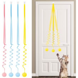 Lot De 4 Jouets Pour Chat-Cadre De Porte Suspendu-Interactif Et Réglable-Avec Clochette-Jouet Pour Chat D'intérieur - Neuf