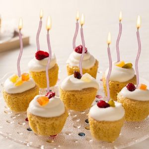 24 Pièces Bougies D'anniversaire Torsadées, Bougies De Gâteau En Spirale Avec Supports Pour La Décoration De Fête De Gâteau De Mariage D'anniversaire (Or Rose)[Z13] - Neuf