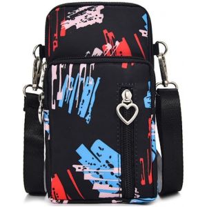 TZF-Petit Sac Téléphone Portable Femme, Femme Portefeuille, Sac À Bandoulière En nylon, sac à bandoulière pour téléphone portable, bandoulière réglable et détachable, Épaule Portefeuille - Neuf