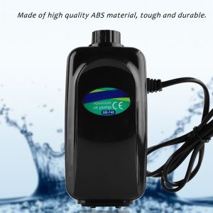 Hjlian Pompe A Air Pour Aquarium High Out Energy, Pompe A Oxygene Ultra-Silencieuse, Double Ventilation, 8 W - Neuf
