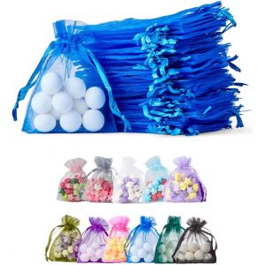 [100pcs] Sacs cadeaux en organza. Pour les cadeaux, bijoux, artisanat, bonbons, sacs de fête. Pour toutes les occasions. Bleu royal Organza Bays Royal Blue 7x9 x100 - Neuf