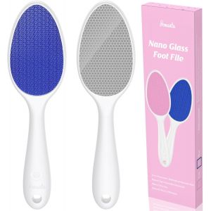 Checarzhn--No1-2 En 1 Nano Verre Râpe Pieds - Lime À Pieds Avec Long Manche, Lime Pied Pour Peaux Dures Efficace Douceur, Élimination Des Callosités Peaux Mortes Et Des Poils, Utilisation À Sec Ou Hu - Neuf