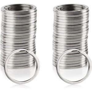 80 Pièces Porte-Clés Anneaux,30mm Anneau Brisé Plat Porte De Clé En Acier Inoxydable,Round Clé Chaîne Anneaux Pour Clé De Maison,Clé De Voiture Et Diy Artisanat D'art(Argent) - Neuf