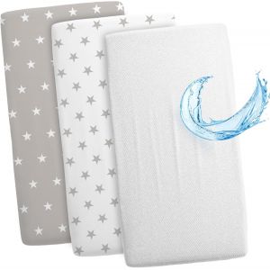 Tzf-Drap Housse Cododo Pour Nacelle Ensemble De 2 Draps Lot De 3 : 90 X 55 Cm Avec Protege Matelas Impermeable - Alese Bebe Compatible Avec Berceaux Landeau Couffin Et Poussette Enfant - Neuf
