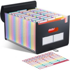JEXNOVASHOP-Trieur &agrave; Soufflets Classeur Rangement, 26 Pochettes A4 Range Document Plastique Classement Extensible Accord&eacute;on Organiseur - Neuf