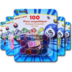 Eryi-- Jeton Loto Magnétique - 100 Pions Magnétiques - 17 Mm De Diamètre - Coloris Au Choix - Bleu, Orange, Jaune, Vert, Rouge, Violet, Etc... - Bingo (Multicolore) - Neuf