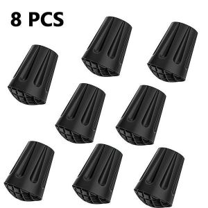 Lot De 8 Embouts De Bâtons De Randonnée En Caoutchouc Antidérapants Pour Bâtons De Marche Et De Randonnée, Durables Et Compatibles Avec Les Bâtons Standards. - Neuf