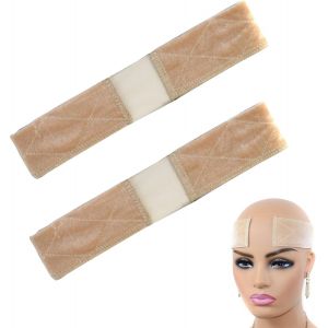 Kalvd-Lot De 2 Bandeaux De Perruque Antidérapants-Bandeau En Dentelle Pour Femme-Bandeau Élastique Avec Bandeau Antidérapant-Couleur Chair - Neuf